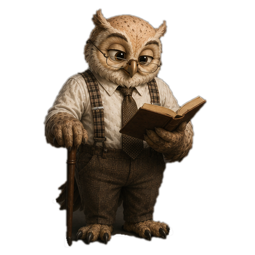 AxiOwl owl reading a book