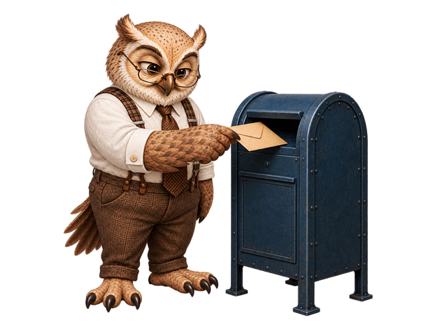 AxiOwl owl posting a message